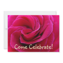 Invitations Cards Come Celebrate! Pink Rose Flower
