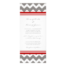 Invitations Chevron rouge gris de mariage