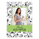 Invitations chics de baby shower de vert de photo 