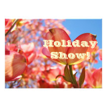 Invitations Custom Holiday Show! Pink Dogwoods