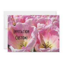 Invitations Custom Pink Tulip Flowers Garden Flora