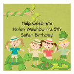 Invitations customisés d'anniversaire de safari d'