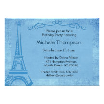 Invitations d'anniversaire de Paris de Tour Eiffel