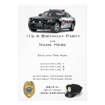 Invitations d'anniversaire de police