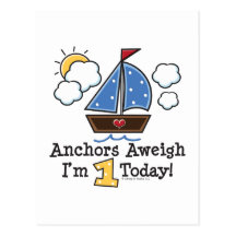 Invitations d'anniversaire de voilier Aweigh d'anc Cartes Postales