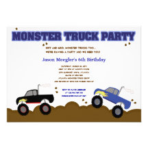 Invitations d'anniversaire des CAMIONS de MONSTRE 