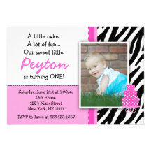 Invitations d'anniversaire d'impression de zèbre d