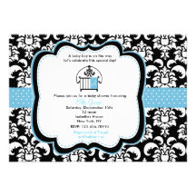 Invitations de baby shower de damassé