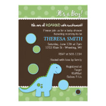 Invitations de baby shower de dinosaure d'hurlemen