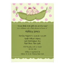Invitations de baby shower de filles de jumeau de 