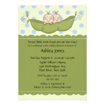 Invitations de baby shower de garçons de jumeau de