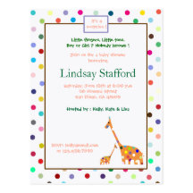 Invitations de baby shower de girafes de pois (bla carte postale