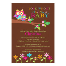 Invitations de baby shower de hibou