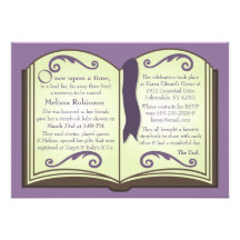 Invitations de baby shower de livre de contes