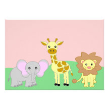 Invitations de baby shower des animaux 5x7 de bébé