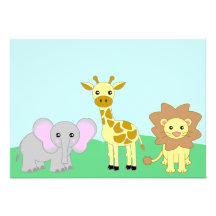 Invitations de baby shower des animaux 5x7 de bébé
