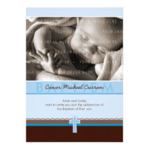 INVITATIONS DE BAPTÊME DE PHOTO : : 5 purs P