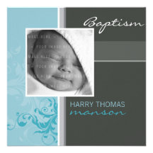 INVITATIONS DE BAPTÊME DE PHOTO : : 5SQ snob