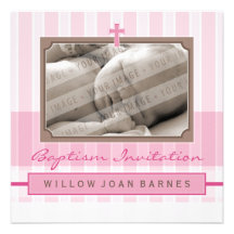 INVITATIONS DE BAPTÊME DE PHOTO : : élégamment 2SQ