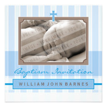 INVITATIONS DE BAPTÊME DE PHOTO : : élégamment 4SQ