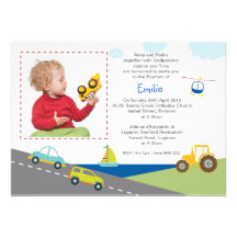 Invitations de baptême de voitures et de camions
