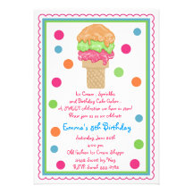Invitations de cornet de crème glacée