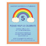 Invitations de fête d'anniversaire d'arc-en-ciel