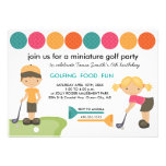 Invitations de fête d'anniversaire de golf miniatu