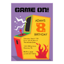Invitations de fête d'anniversaire de jeu vidéo d'