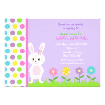 Invitations de fête d'anniversaire de lapin