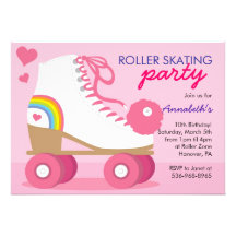 Invitations de fête d'anniversaire de patinage de 