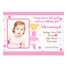 Invitations de fête d'anniversaire de photo de bal