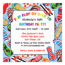 Invitations de fête d'anniversaire de sandale de b