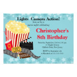 Invitations de fête d'anniversaire de soirée ciném
