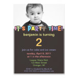 Invitations de fête d'anniversaire de temps de par