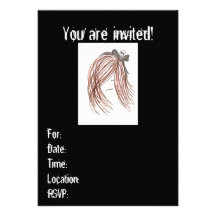 Invitations de fille d'Emo (anniversaire ou tout O