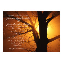 Invitations de mariage campagnard de coucher du so