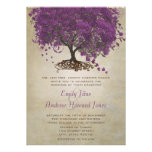 Invitations de mariage d'arbre de feuille de Purpl