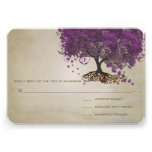 Invitations de mariage d'arbre de feuille de Purpl