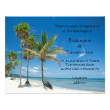 Invitations de mariage ou partie tropicales de pla