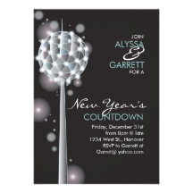 Invitations de partie de nouvelles années de boule