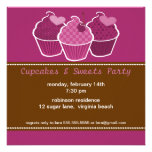 Invitations de partie de petits gâteaux et de bonb