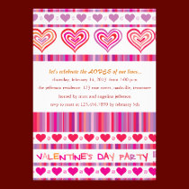 Invitations de partie de valentine de coeurs et de invitations