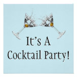 Invitations de toile de mod de cocktail (carré)