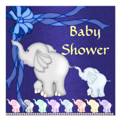 Invitations d'éléphants de douche et de bébé de GA