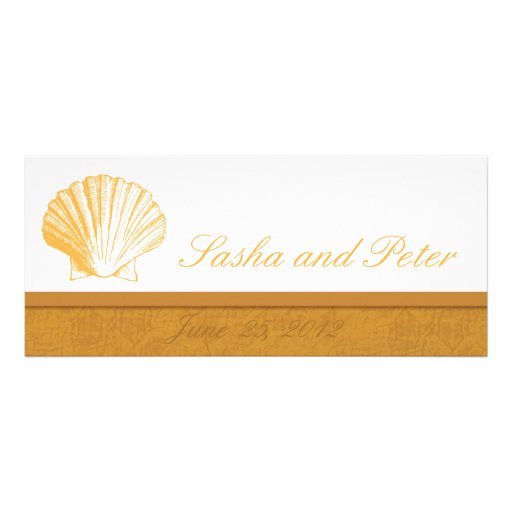 Invitations d'or de mariage de plage de Shell de m
