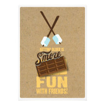 Invitations douces de Smores de feu d'anniversaire