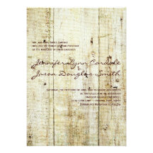 Invitations en bois de mariage de grange rustique 