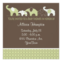 Invitations espiègles de baby shower d'éléphant