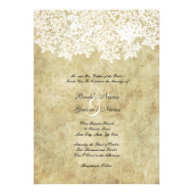 Invitations florales blanches vintages de mariage
